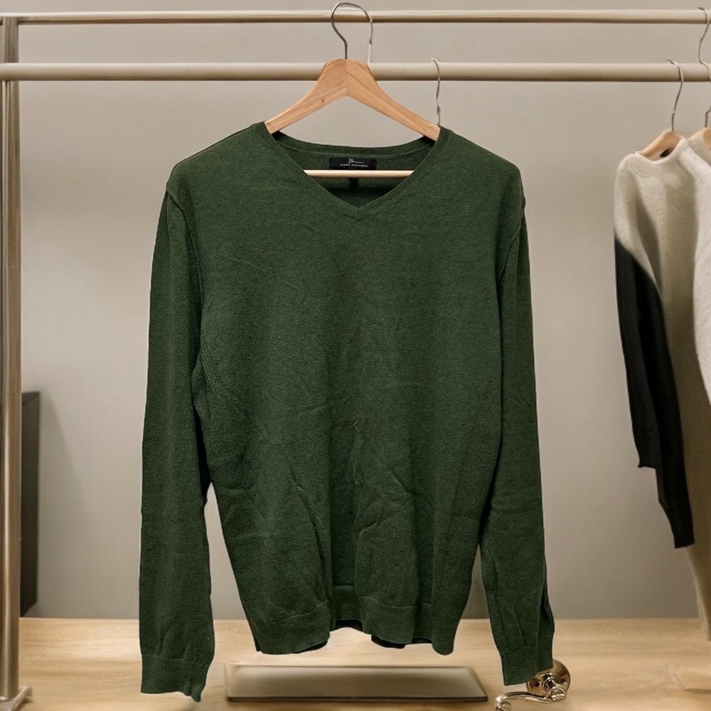 MARC ANTHONY Green Cotton Crew Neck Sweater SZ XL
